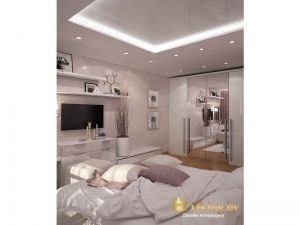 Оригинальный потолок в спальне: светодиодная подсветка